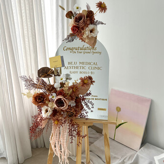 Opening Mirror Flower Stand - Vintage pink theme